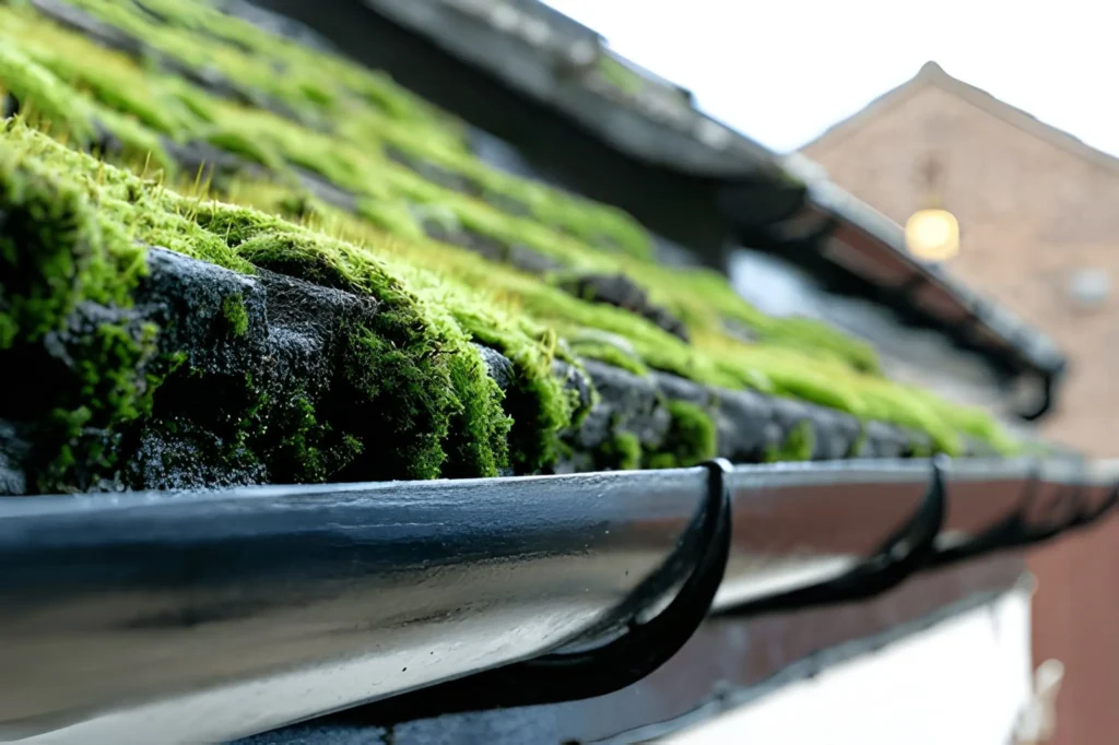 Moss in roof